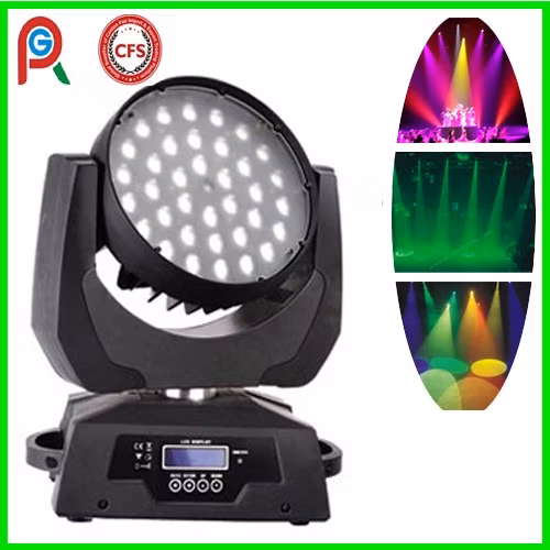 Éclairage d'étape de lumière de lavage de tête mobile tricolore de RVB 36*10W LED