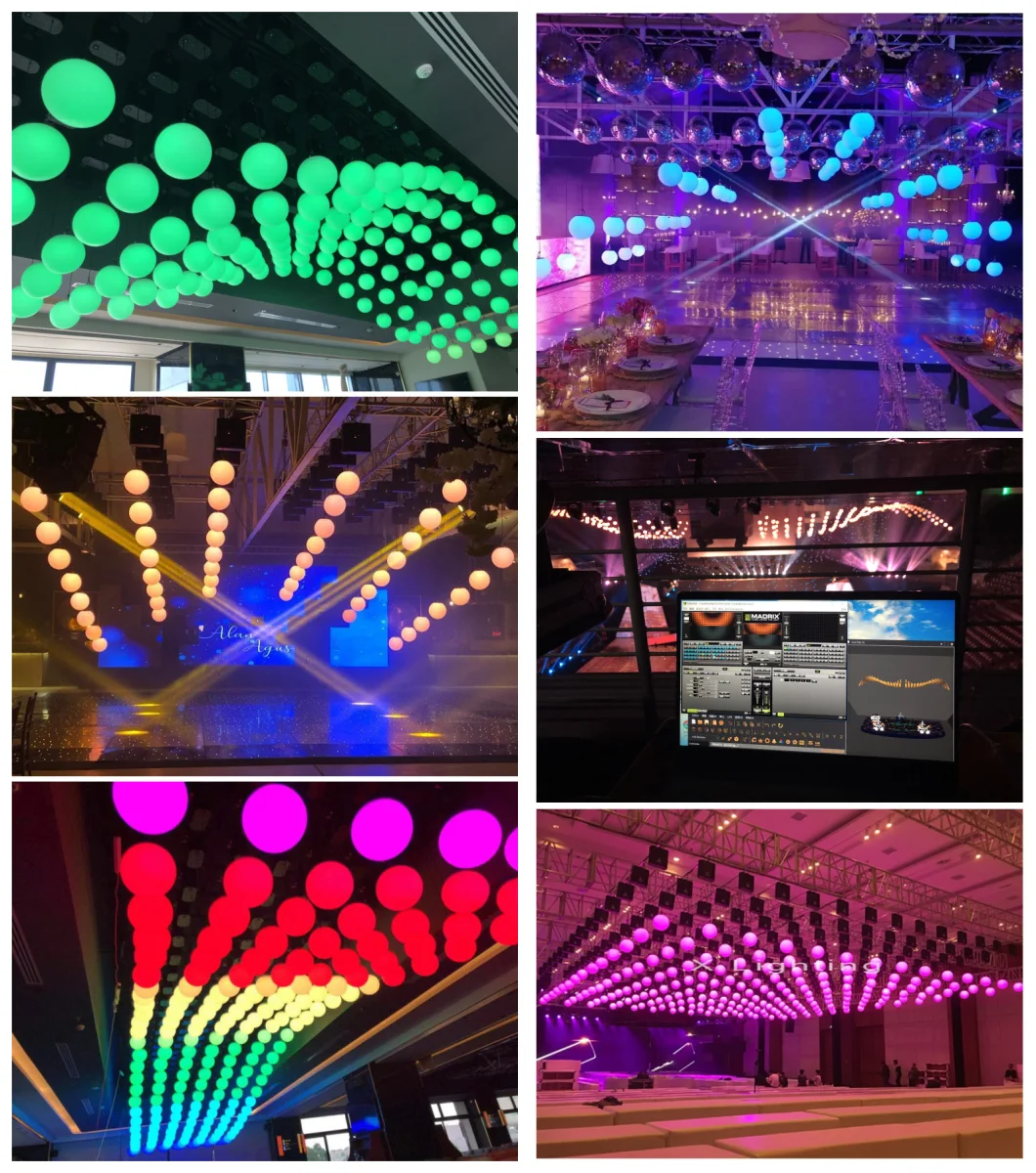 Special Effects LED Ball Motor Lights LED DMX Winch Kinetic Triangle Lighting Balls Kinetic Lights