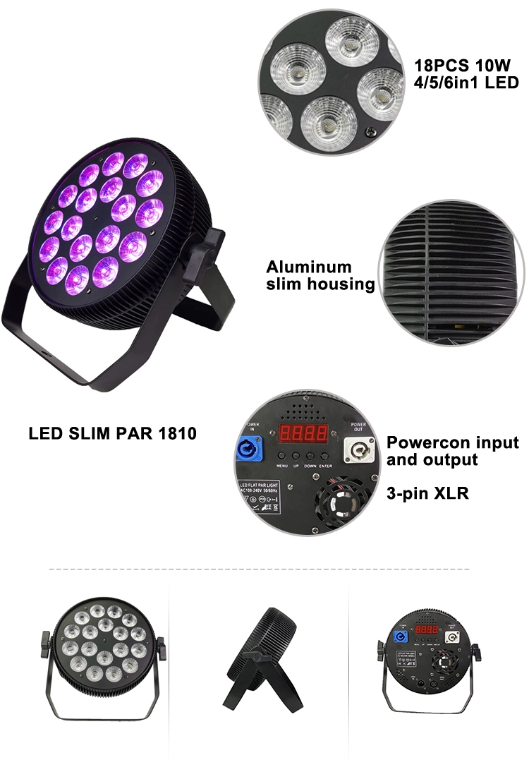 Hot Sale 18PCS 18W 6in1 LED Flat PAR Light LED Stage Light Indoor PAR Light