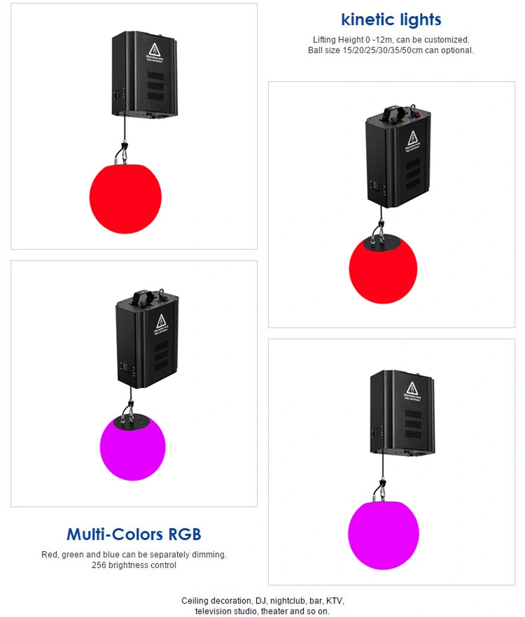 Special Effects LED Ball Motor Lights LED DMX Winch Kinetic Triangle Lighting Balls Kinetic Lights