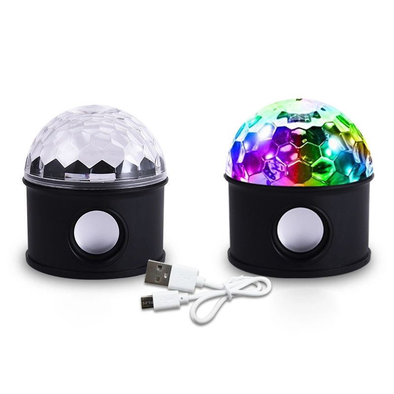 LED Stage Lights Disco Ball Speaker Auto Color Change Lighting 6W Crystal Magic Ball Light for KTV DJ Party