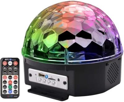 9color LED Stage Lights DJ Rotating Crystal Magic Ball Light Sound Activated Light avec télécommande