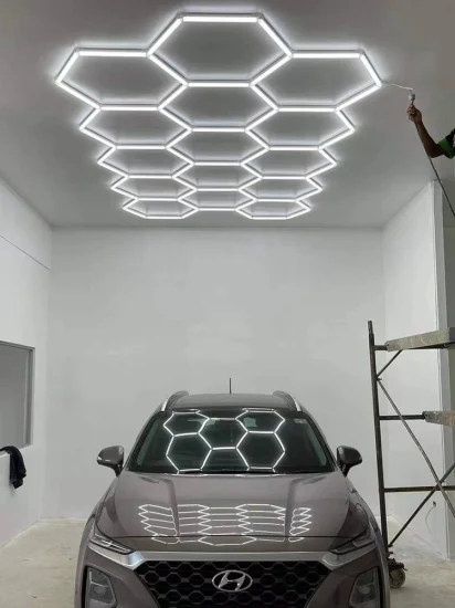 Bon prix de haute performance fabriqué en Chine pour la salle de lavage de voiture Exoprt au Mexique Applique murale hexagonale à LED de 12 watts