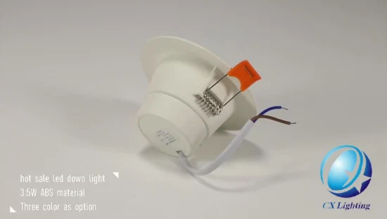 Nouvelle conception de conversion de lumière tricolore en plastique CCT Mini 3W LED Downlight