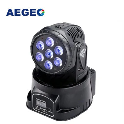 7X10W RGBW 4in1 Mélange de couleurs LED Faisceau lumineux à tête mobile pour spectacle d'éclairage DJ